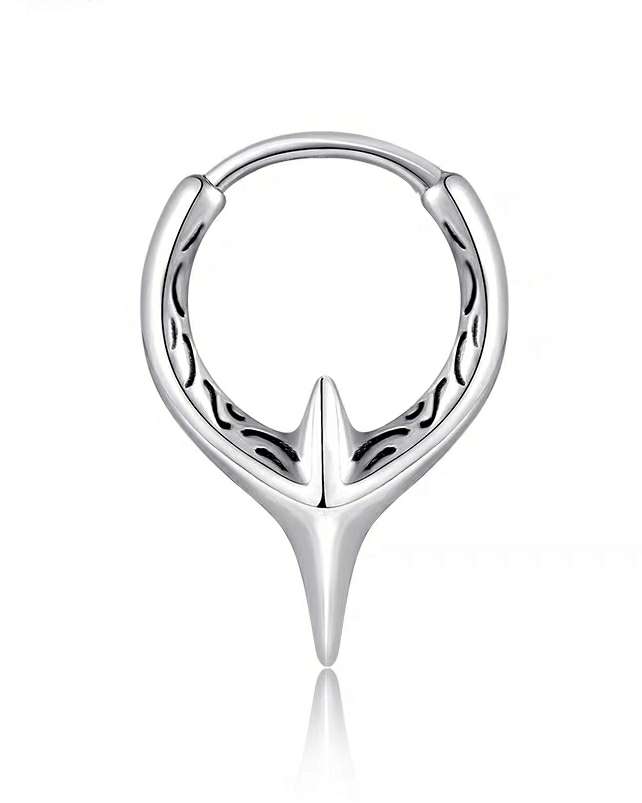 Monora Gothic *Katana* Ohrstecker – 1 Stück in Titan