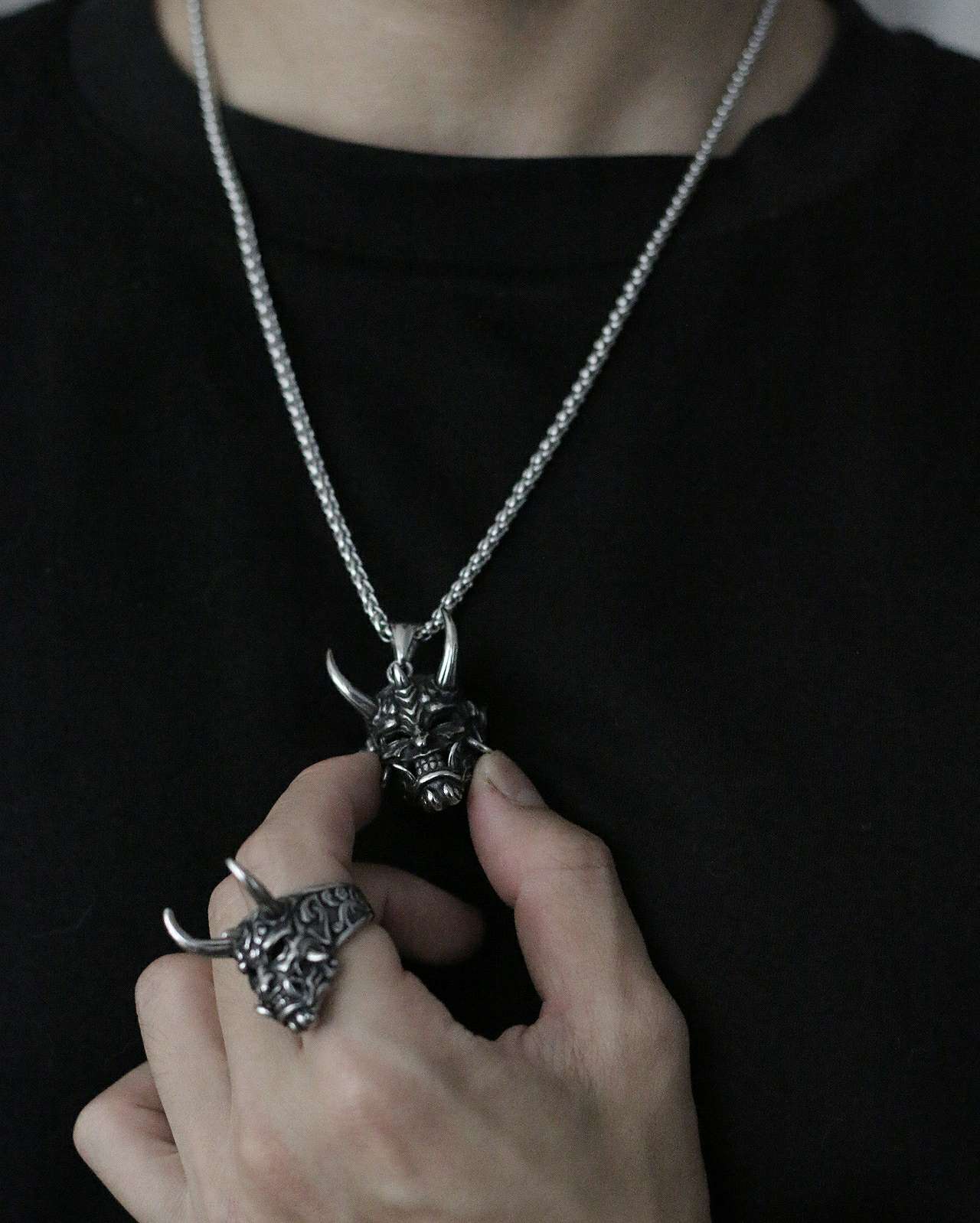 Monora Oni Hannya Pendant Necklace: Betrayal & Beauty