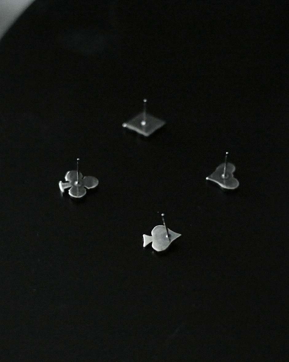 Monora Gothic *Heart Skull* Silver Stud Earring