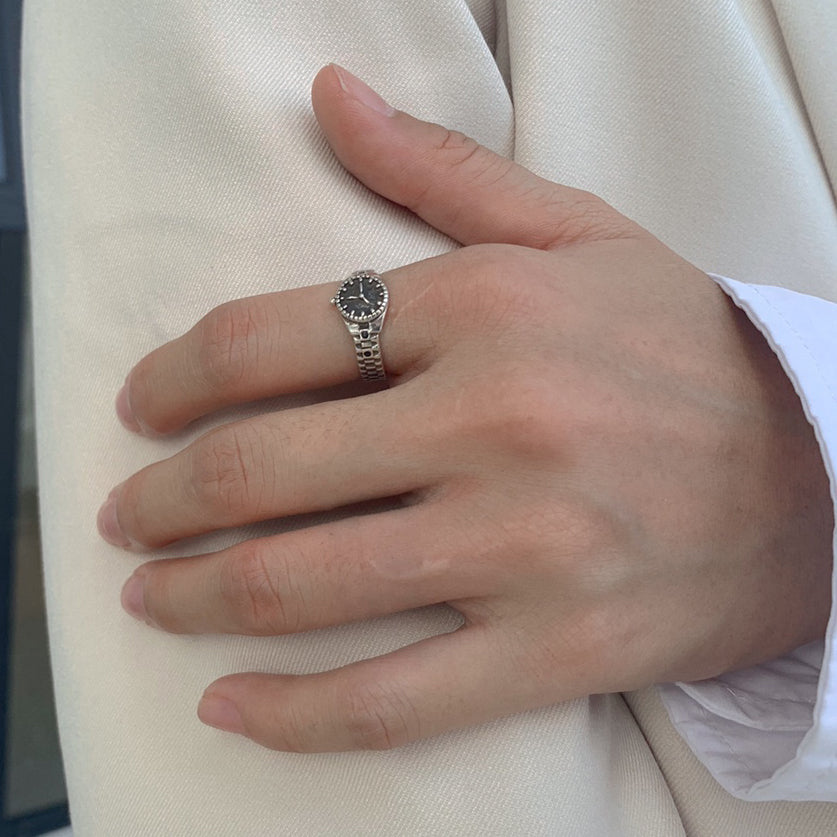 Monora Dark Gothic *Time Out* Ring in 925 Silber