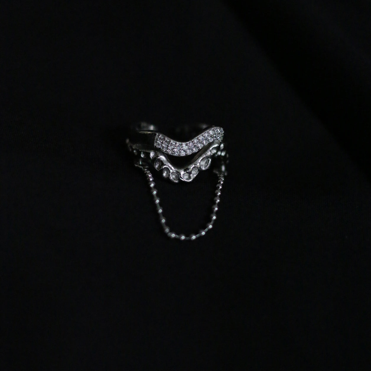 Monora Dark Gothic *Fascinating Chain* Ring in 925 Silver