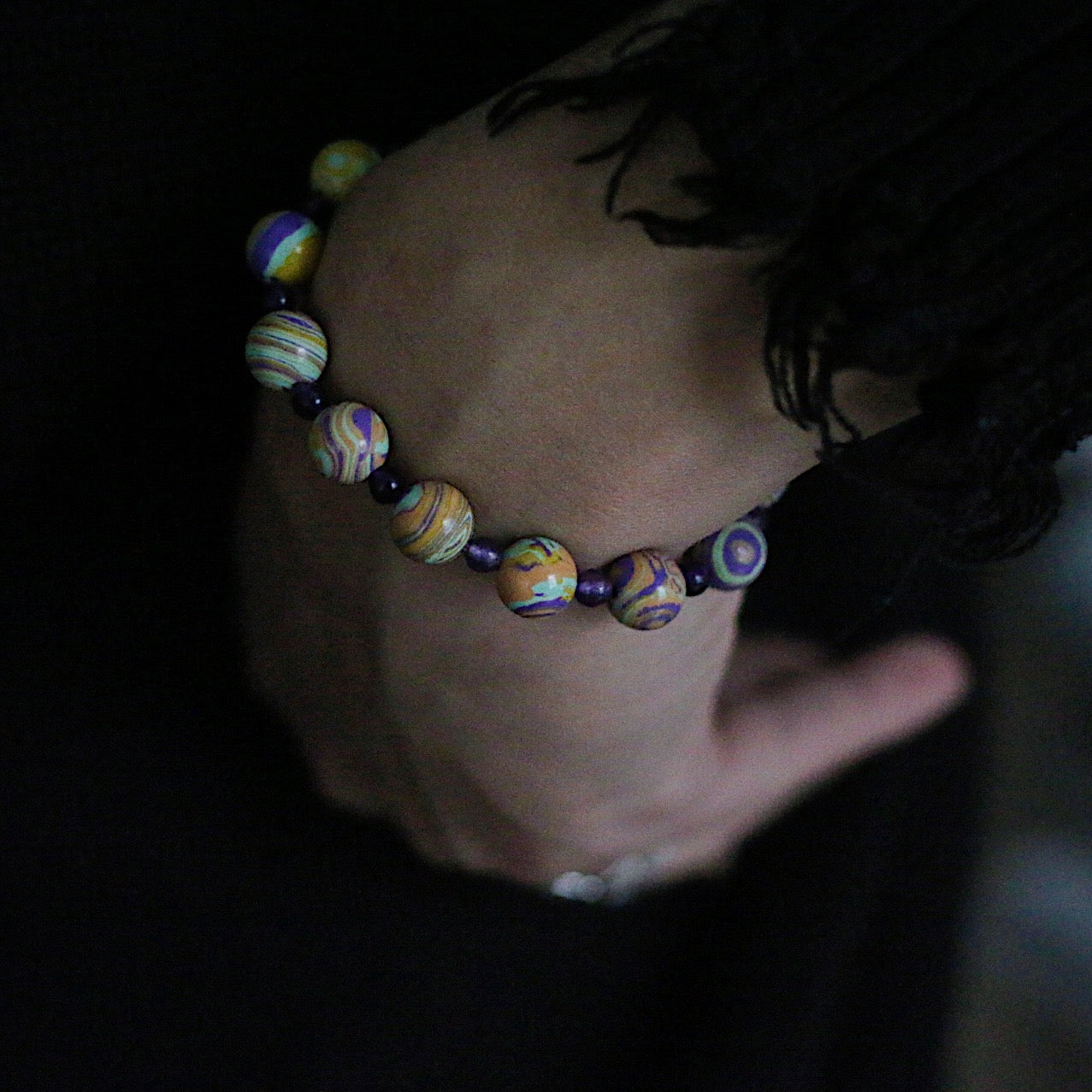 Monora Enchanting Agate Stone *Candies* Bracelet - Captivating Marbled Design