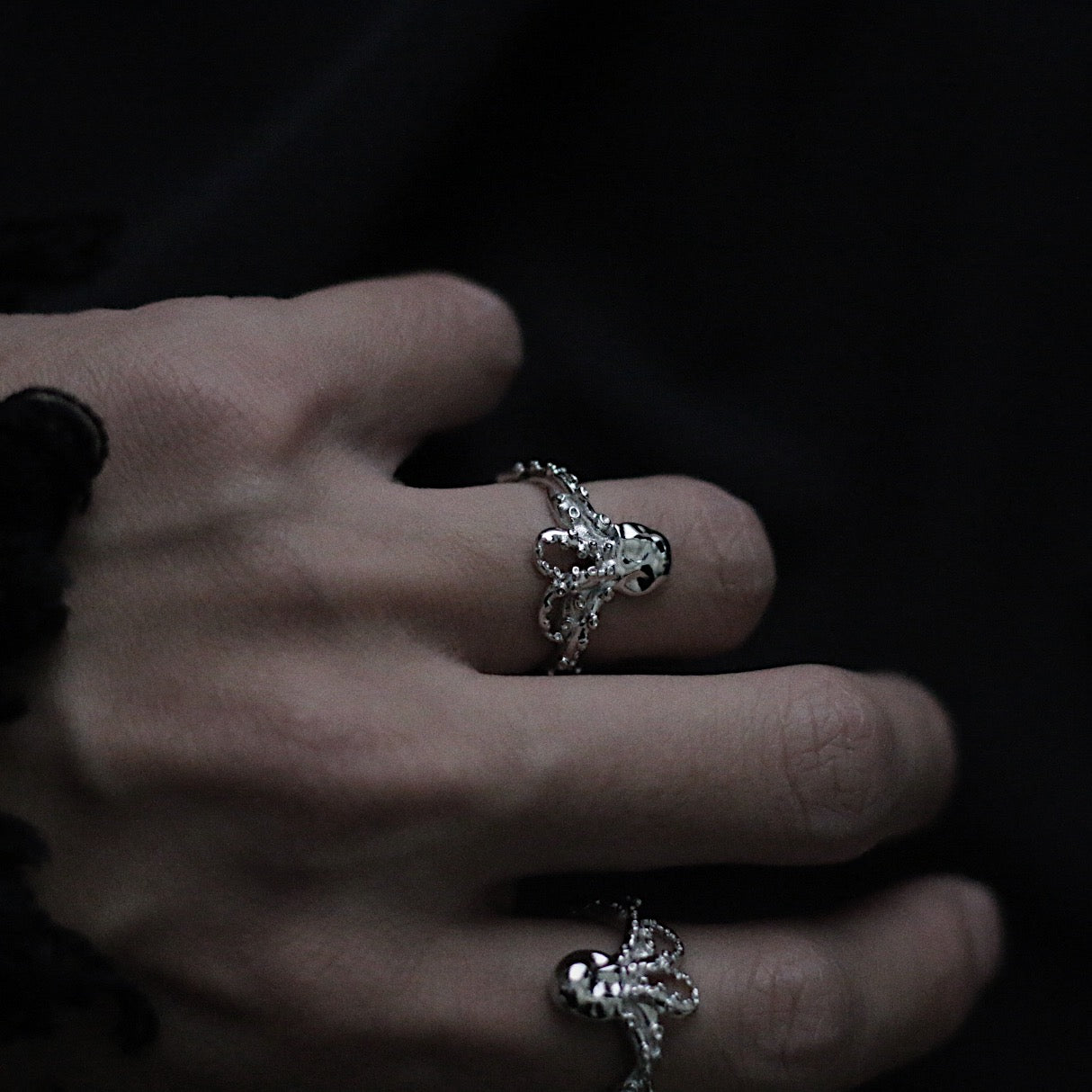 Monora Dark Gothic *Yaarctopus* Ring in 925 Silver