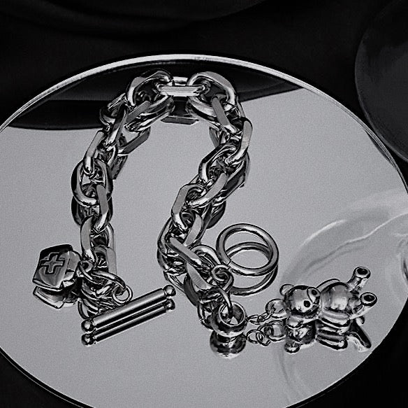 Monora Stainless Steel *First Aid Bear* Bracelet - Bold Design