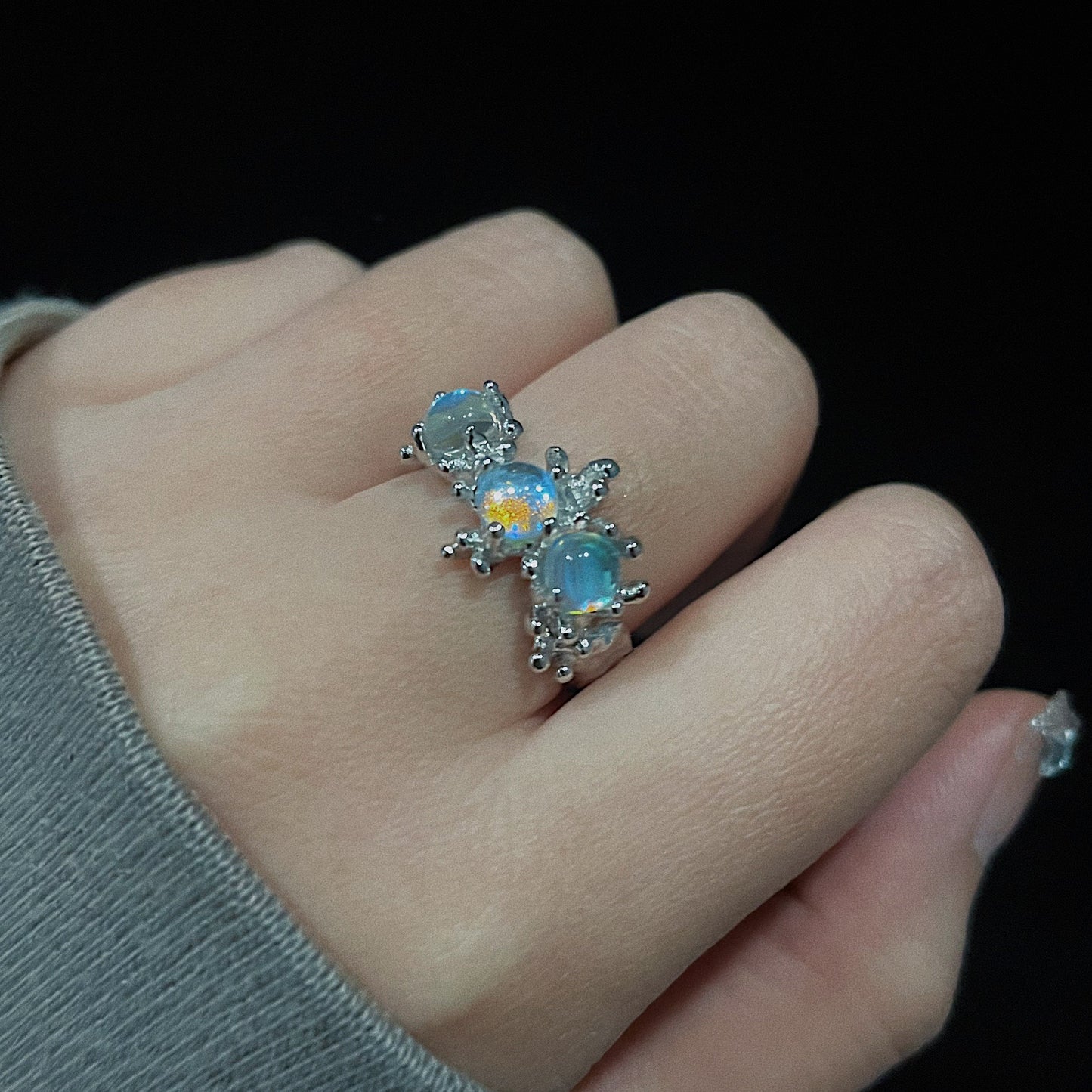 Monora Cute Silver *Ocean Bubble* Ring - Underwater Wonders