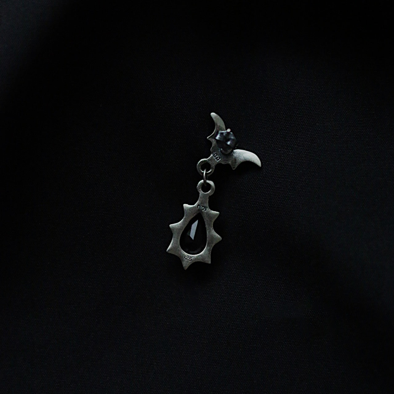 Monora Night's Eerie Allure: 925 Silver Bat Dangles