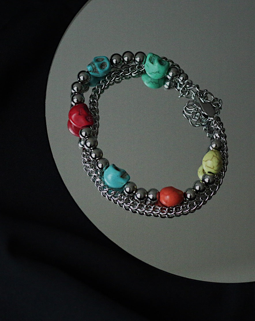 Monora Dark Gothic *Ghost In Colors* Wrap Bracelet