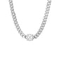 Professional studio shot of silver color thick stainless steel Cuban chain choker for men and women on pure white background⁠