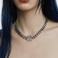 Alternative e-girl streetwear style look featuring Monora Studio heavy metal cross medallion Cuban choker necklace⁠
