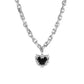 Black heart barbed wire necklace, 316L stainless steel dark aesthetic jewelry, punk rock thorn heart accessory.