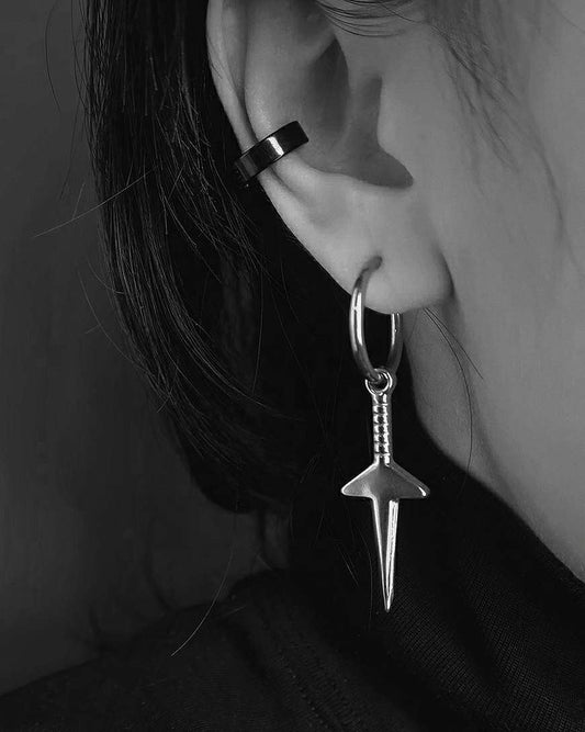 Monora Gothic *“Kunai* Stud Earring in Titanium Steel