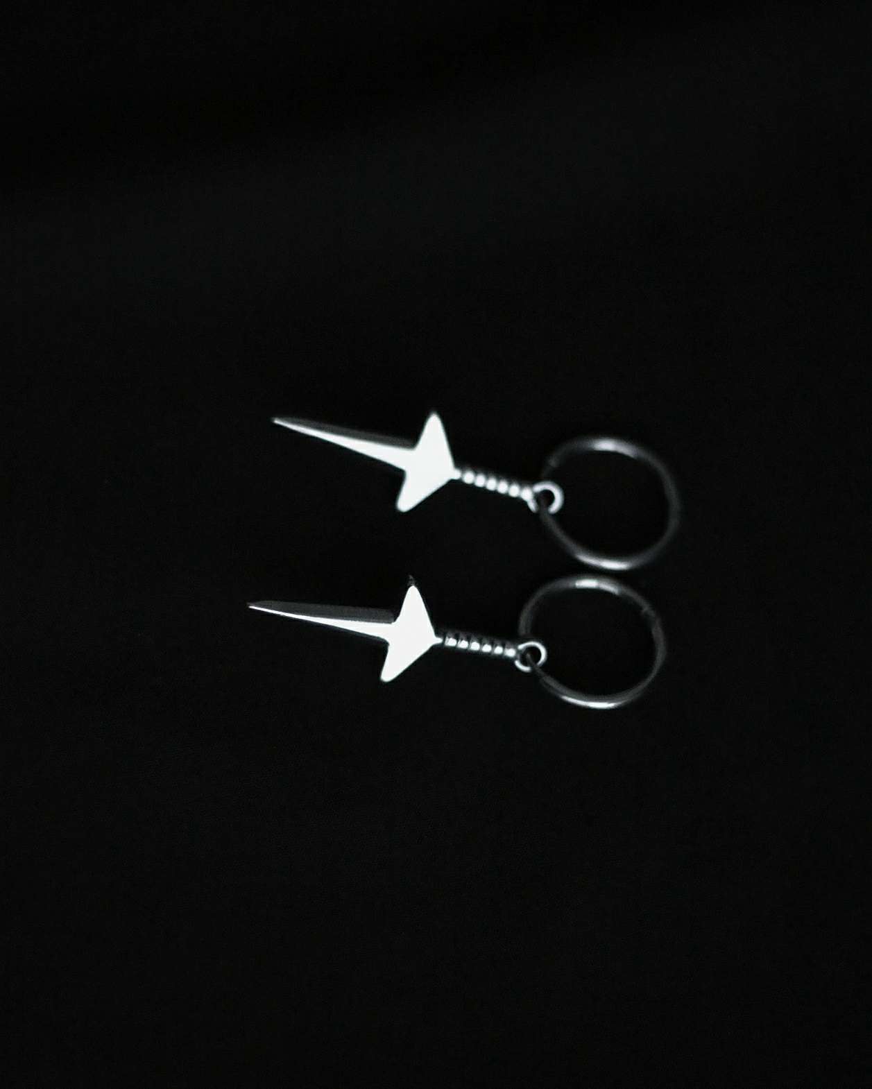 Monora Gothic *“Kunai* Stud Earring in Titanium Steel