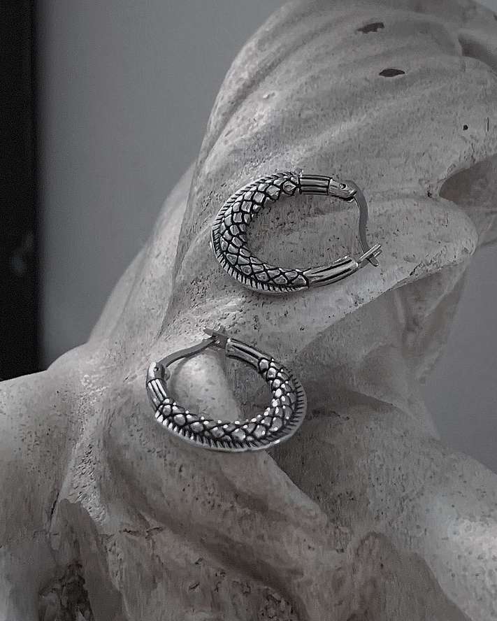 Monora Gothic *Viper's Circle* Earring - Our Signature Python Earrings