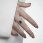 Monora Dark Fashion *Elegant Void* Silver Ring