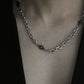 Monora Dark Gothic Black Diamond Necklace in Stainless Steel