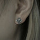 Monora Gothic *Spade Skull* Silver Stud Earring