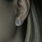 Monora Gothic *Heart Skull* Silver Stud Earring