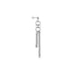 Long stainless steel tassel drop earring with interlocking rings and double curb chains, minimalist industrial silver jewelry, Monora Studio.