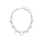 Model wearing Monora Studio stainless steel O-ring spike choker necklace with alternative minimalist streetwear style⁠