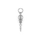 Professional studio shot of single silver color premium stainless steel punk hoop earring with cone spike charm on white background⁠
