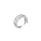 925 sterling silver openwork ring with architectural cutout design.