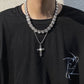 Kopie der Monora Dark Gothic *Pearl Cross* Halskette aus Titanstahl