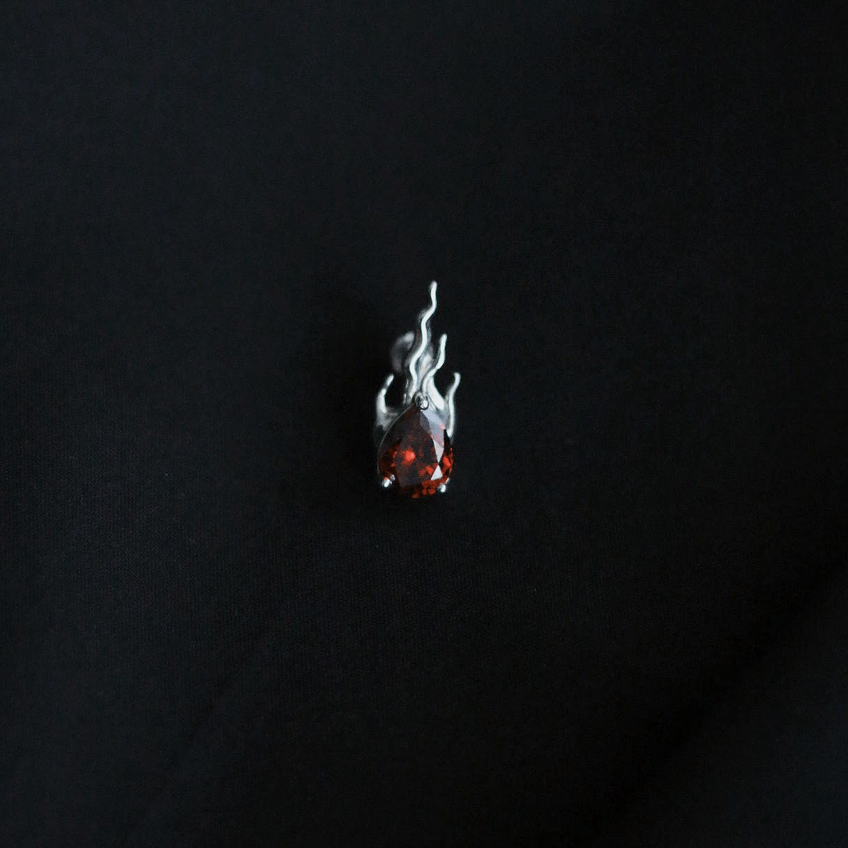 Monora Dark Gothic *The God Fire* Stud Earring in 925 Silver