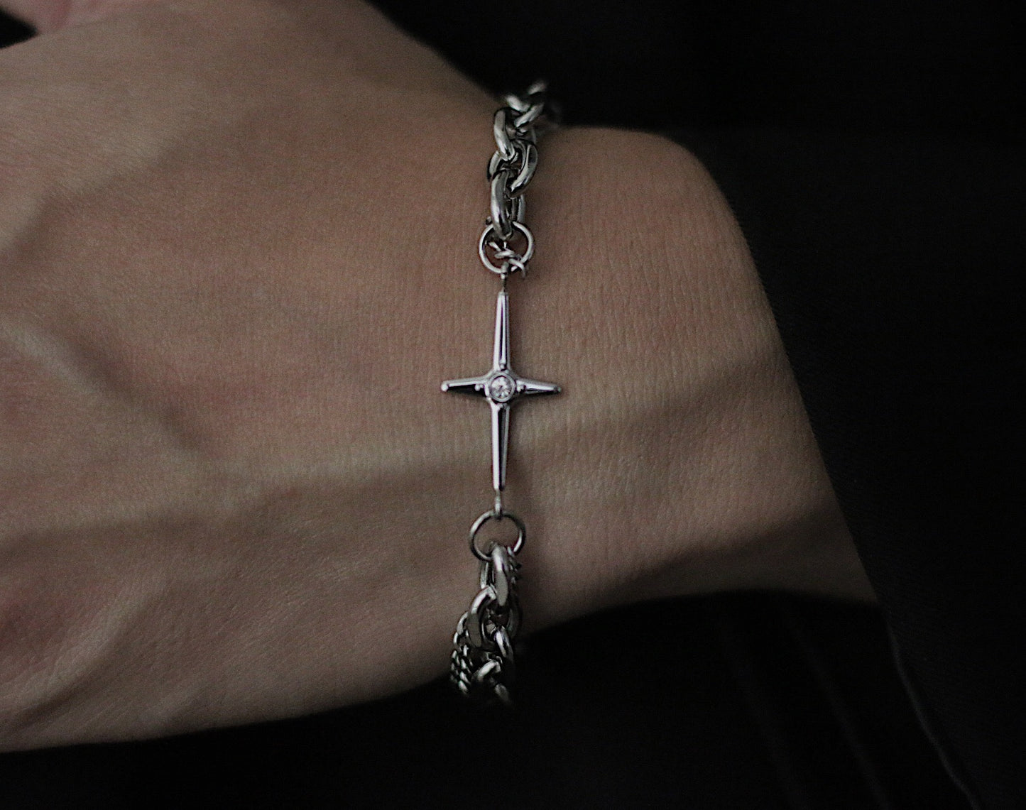 Monora Dark Gothic *Sin* Bracelet in Titanium Steel