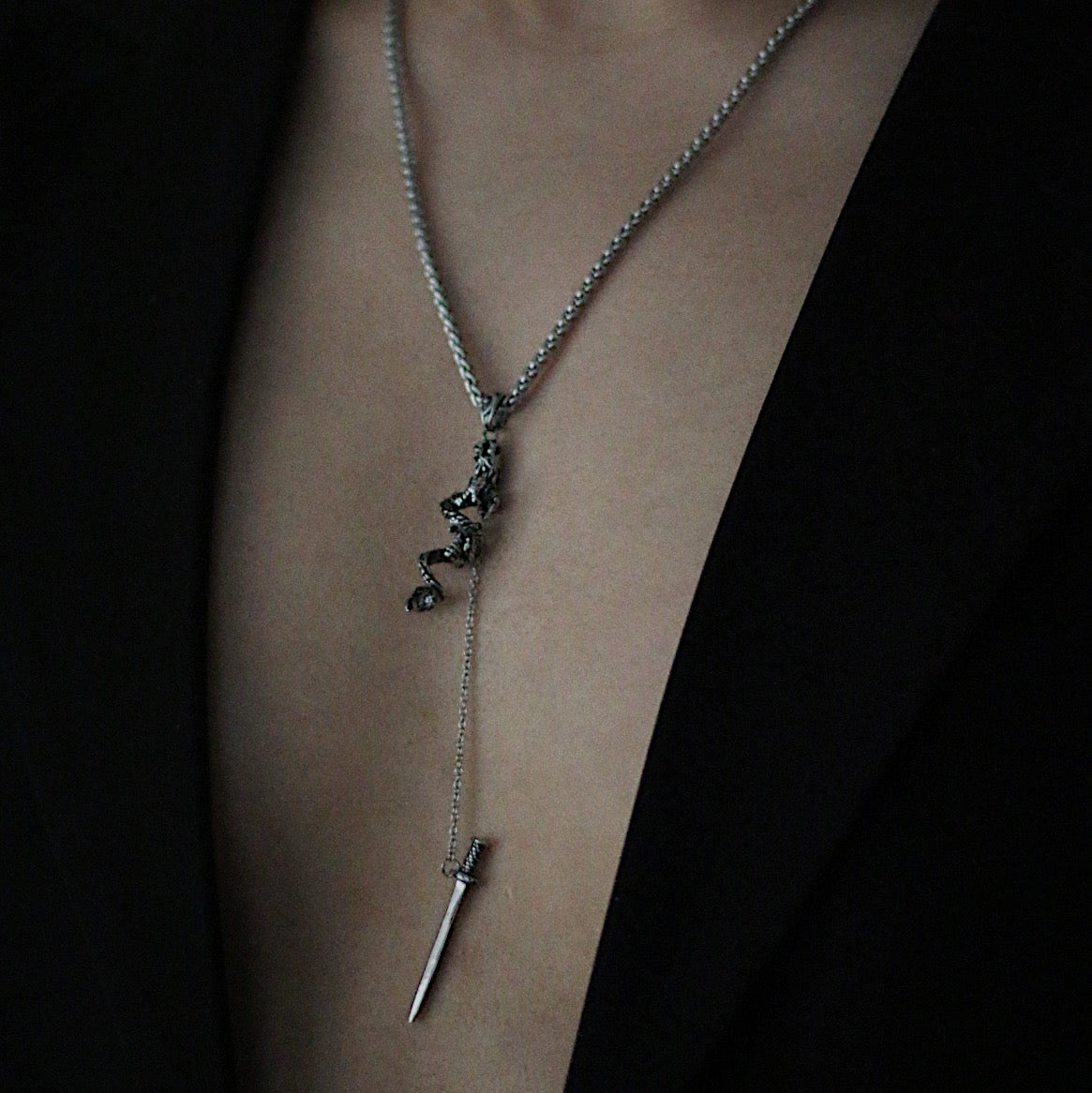 Monora Dark Gothic *Dragon Sword* Necklace