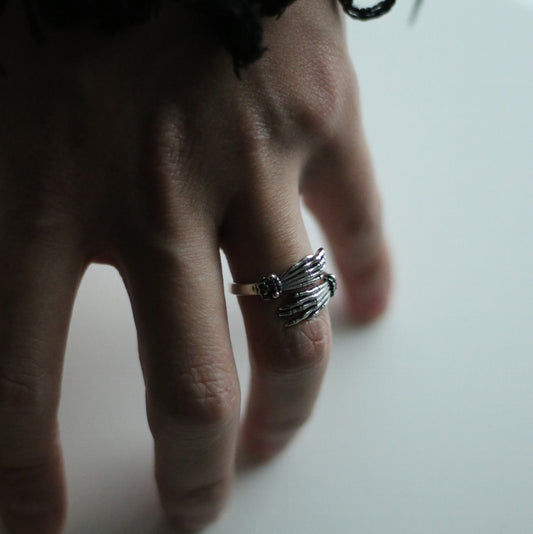 Bague Monora Dark Gothic *Time Out* en Argent 925