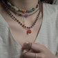 Monora Multi-Colored Floral Layered *Borago* Necklace - Summer Chic Accessory