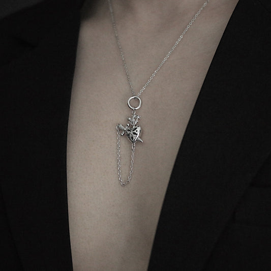 Monora Dark Gothic *Mars* Necklace & Stud Earring