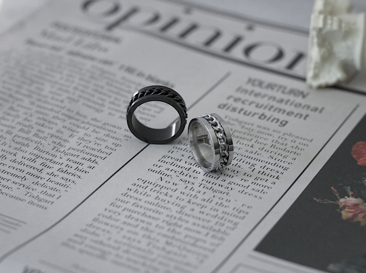 Monora Dark Gothic *Link-Cycle-Silver* RIng