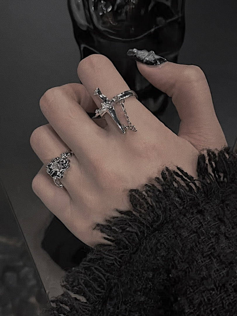 Monora Gothic *Kreuz Retter* Ring in 925 Silber
