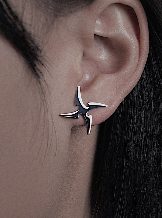 Monora Gothic * Shuriken* Clous d'oreilles - 1 Pièce en Titane