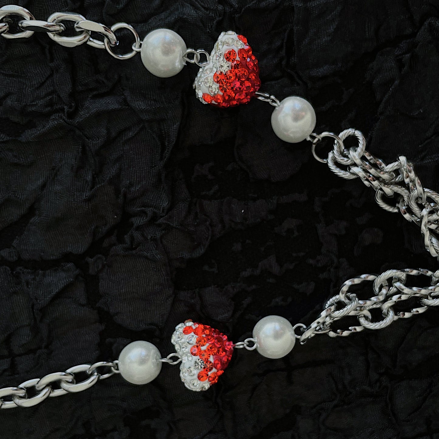 Monora Dark Gothic *Strawberry Cross Lover* Necklace in Titanium Steel