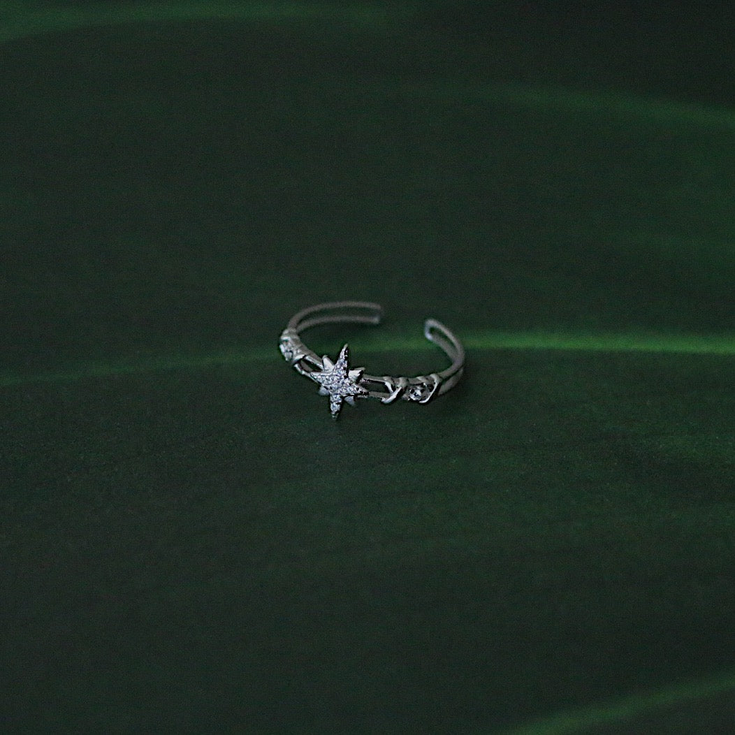 Monora Cute *Stellar Whispers* Silver Ring - The Brightest Star in the Night Sky